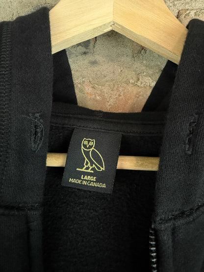 OVO Spiral Logo Zip Up Hoodie Sz L