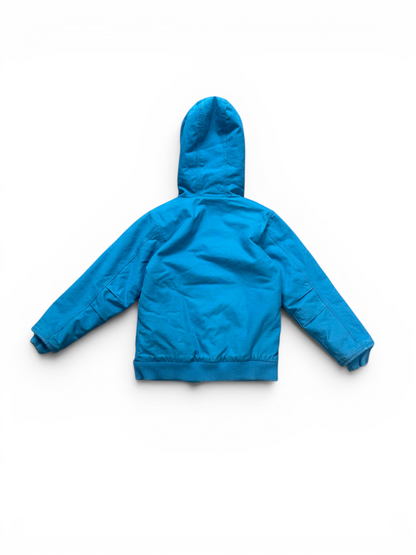 (S 7-8) Vintage Carhartt Active Light Blue Kids Hooded Work Jacket