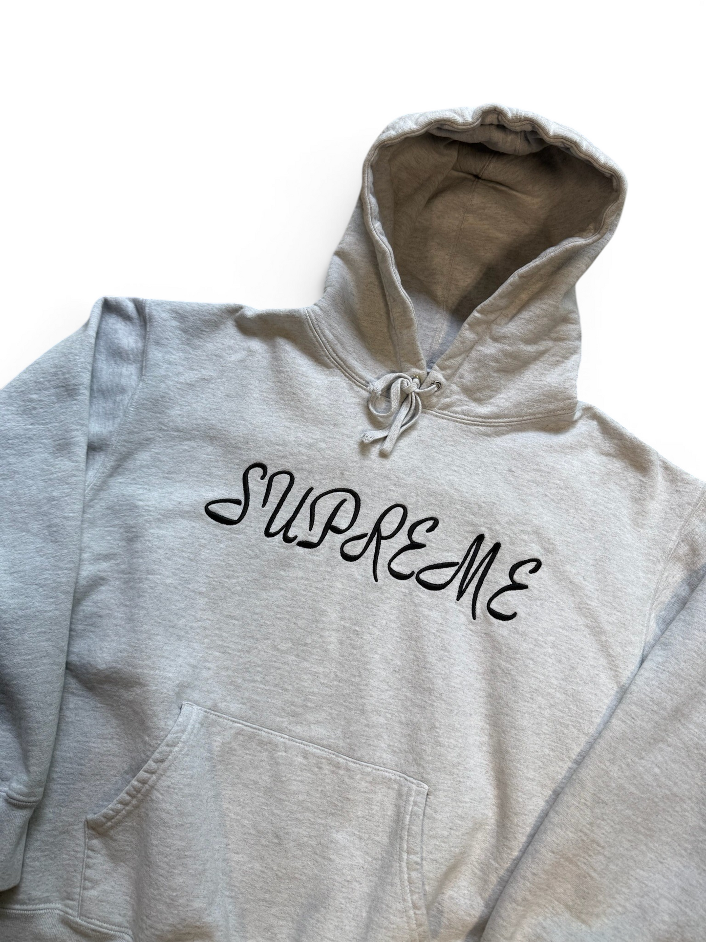 (M) Supreme Script Hoodie Ash Grey
