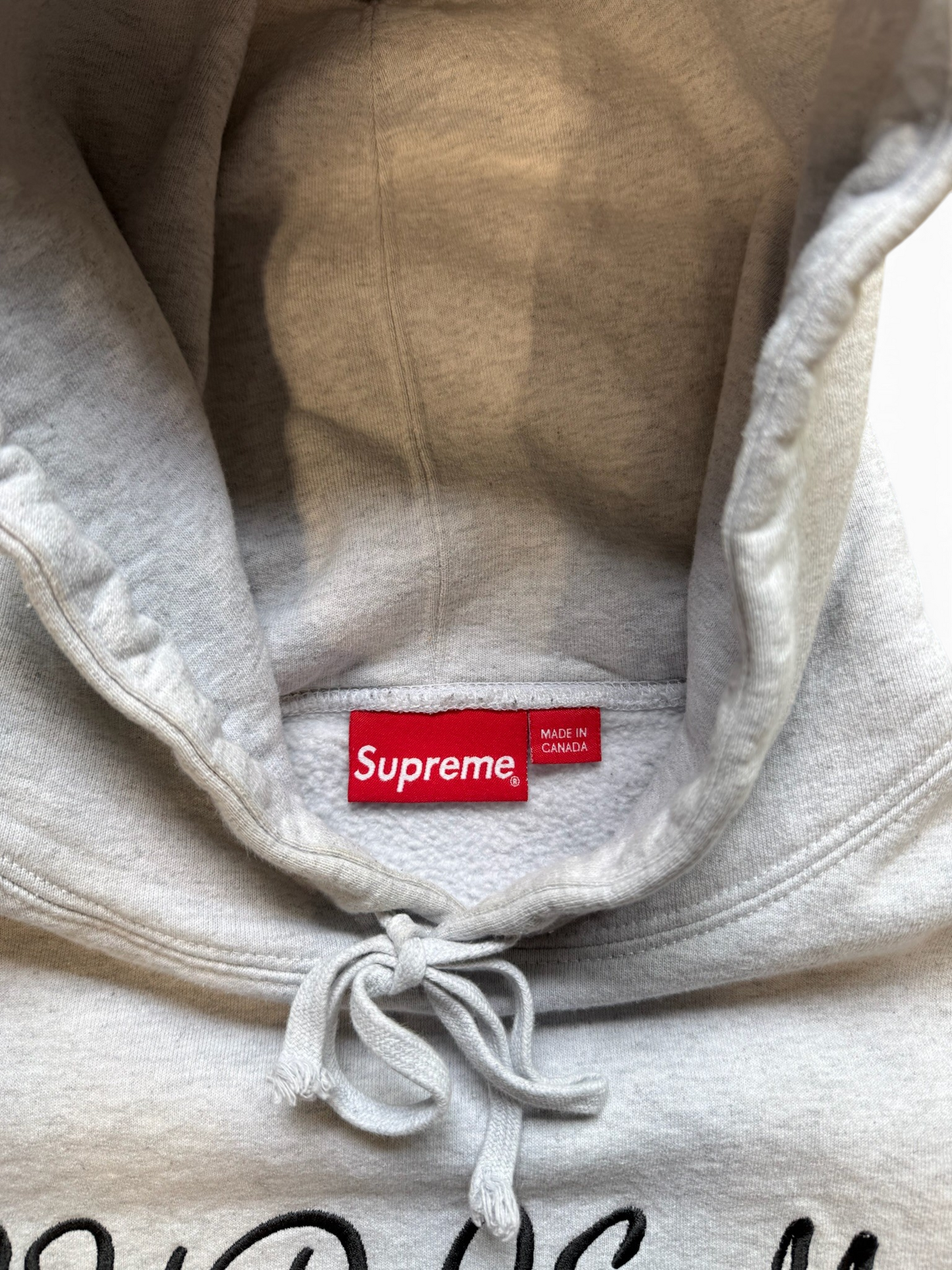 (M) Supreme Script Hoodie Ash Grey