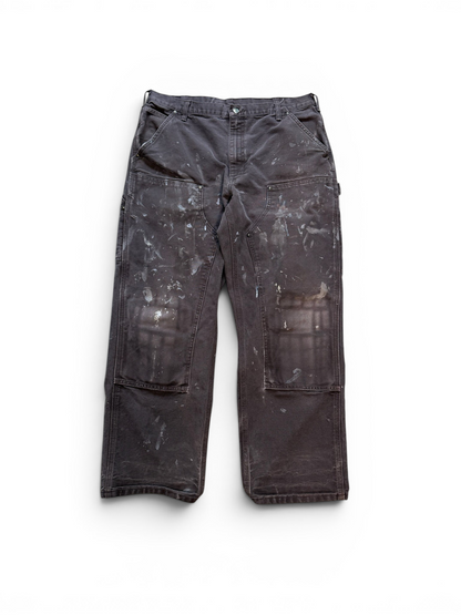 (36x30) Vintage Carhartt Brown Paint Splatter Double Knees