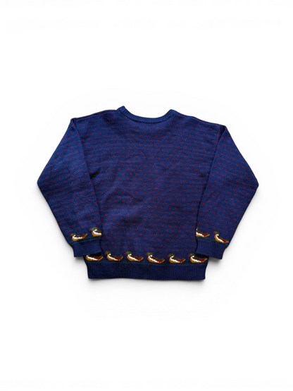 (L) Vintage 90s Dog & Ducks Knit Sweater