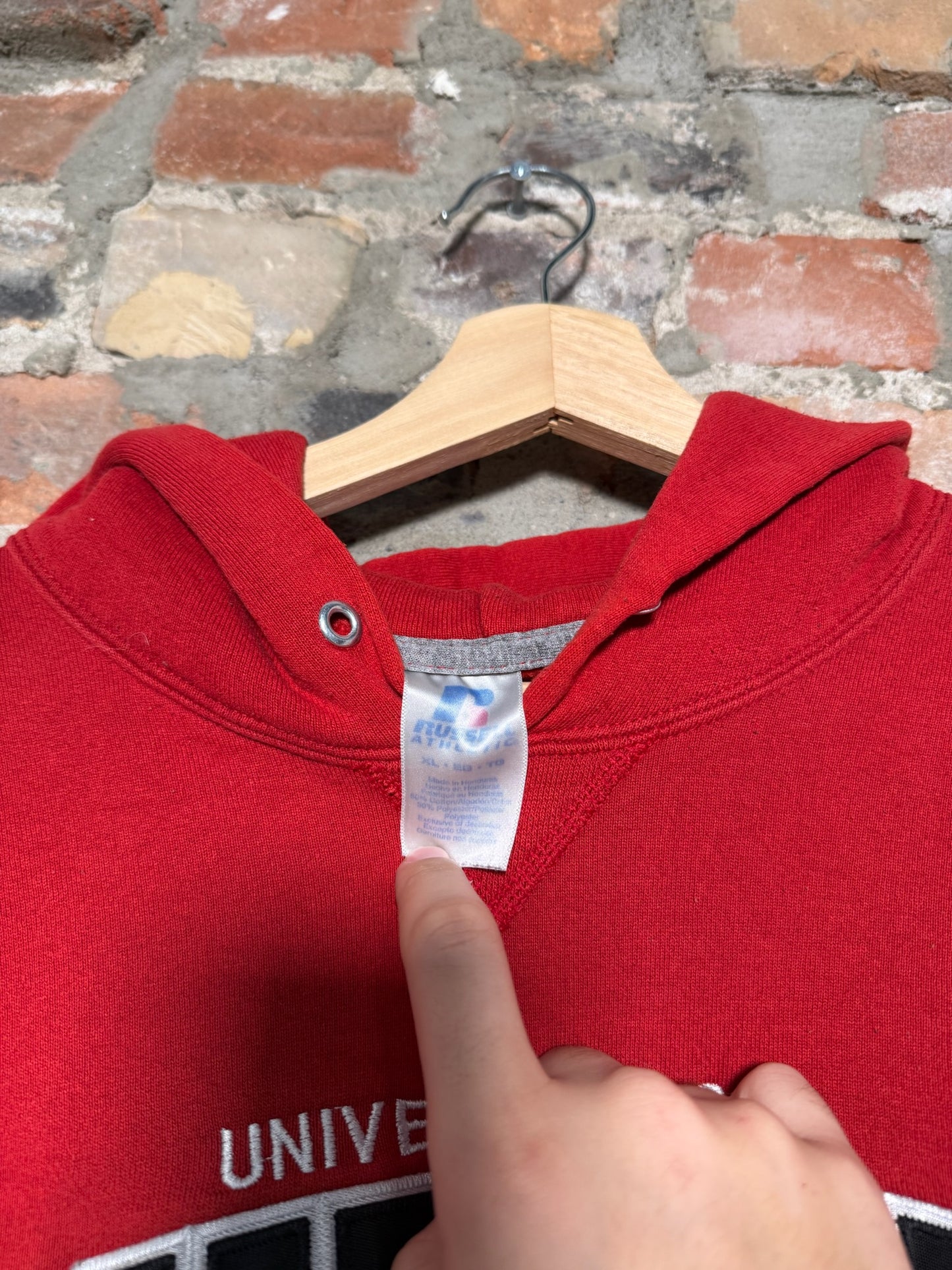 Vtg University Of Guelph Hoodie Red Sz L