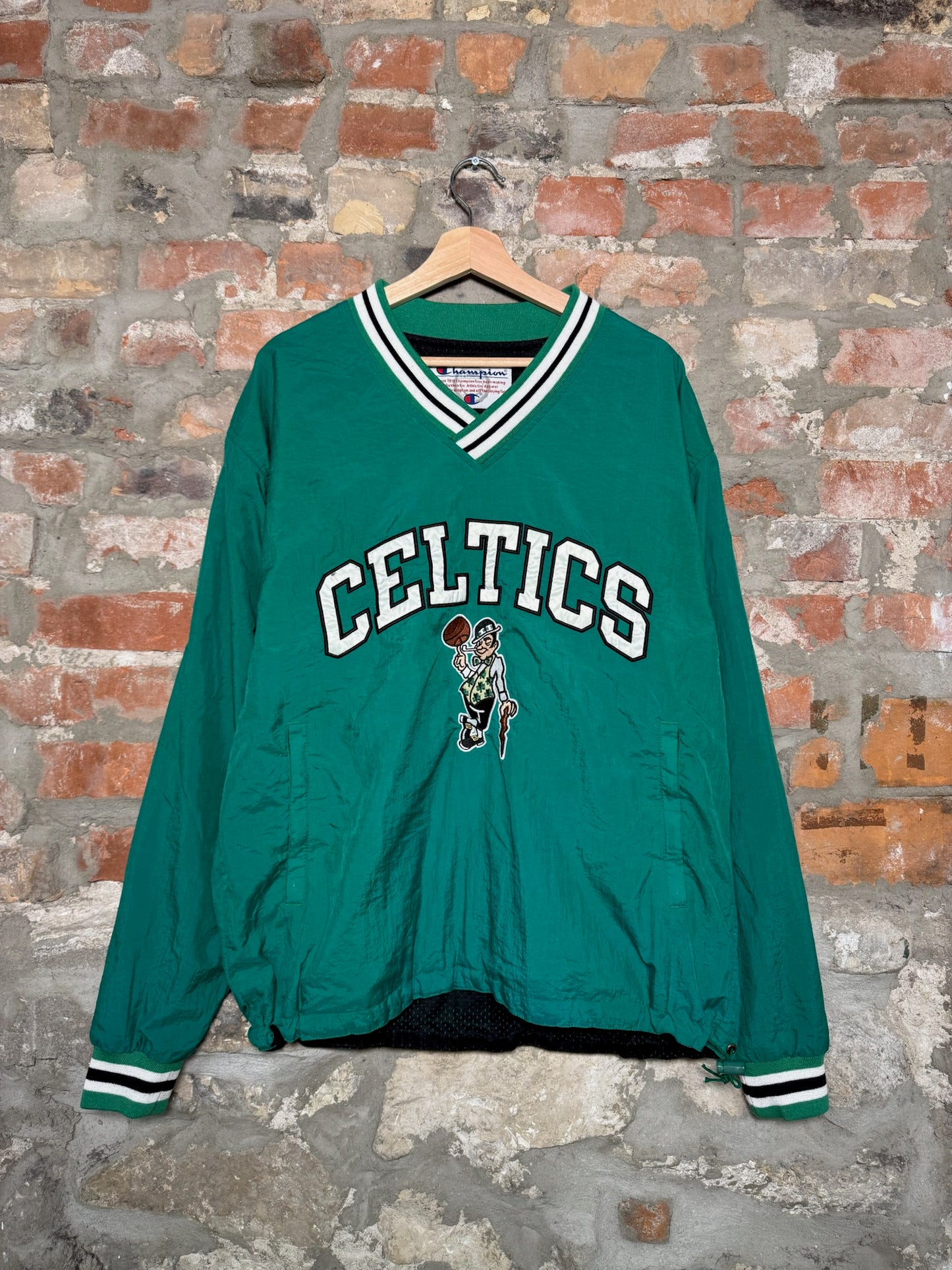 Vtg Boston Celtics Champion Windbreaker Sz XL