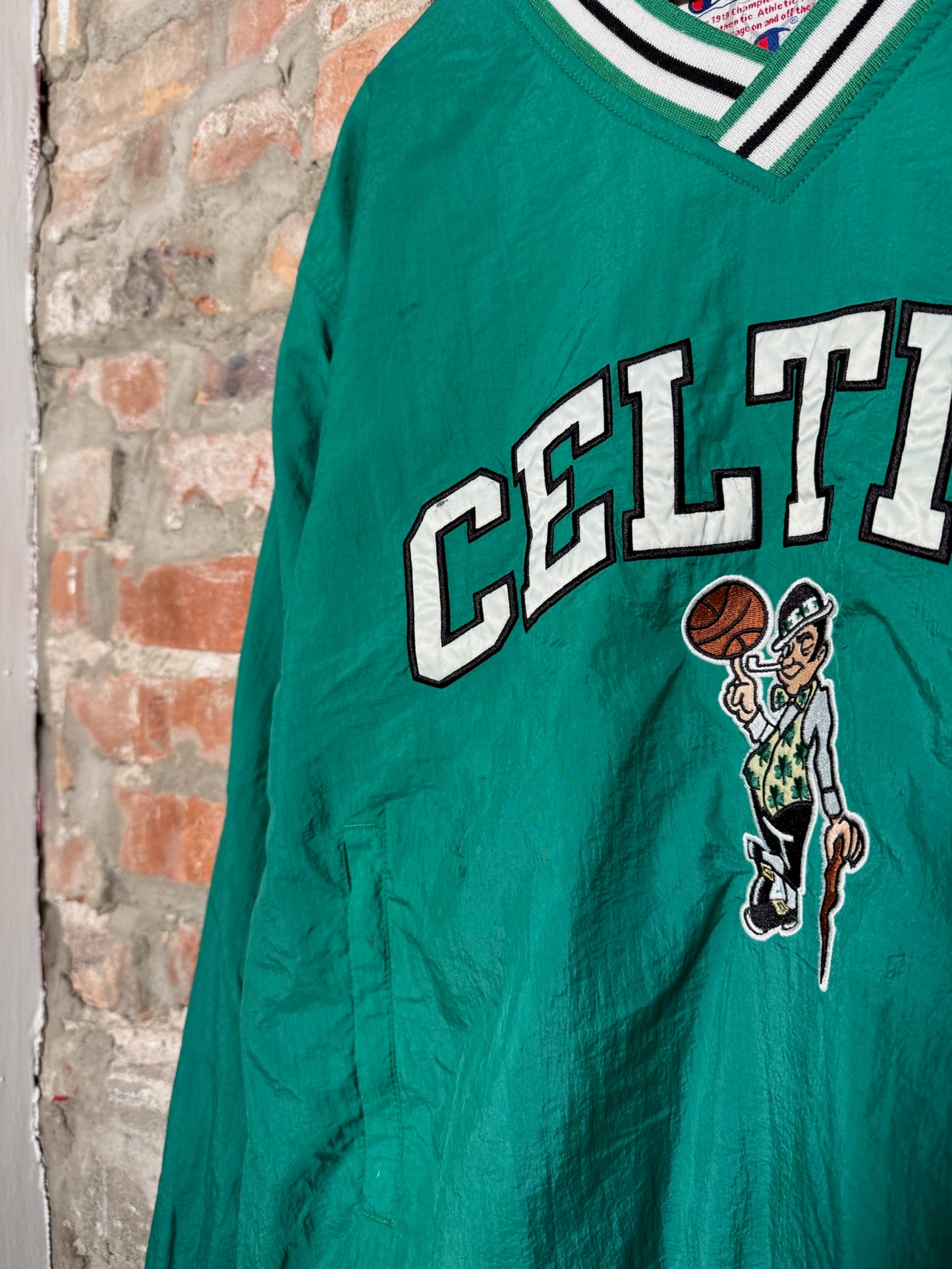 Vtg Boston Celtics Champion Windbreaker Sz XL