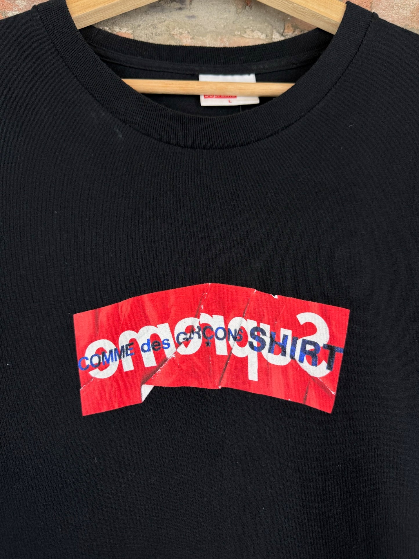 Supreme x CDG Black Box Logo Tee Sz L