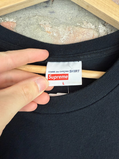 Supreme x CDG Black Box Logo Tee Sz L