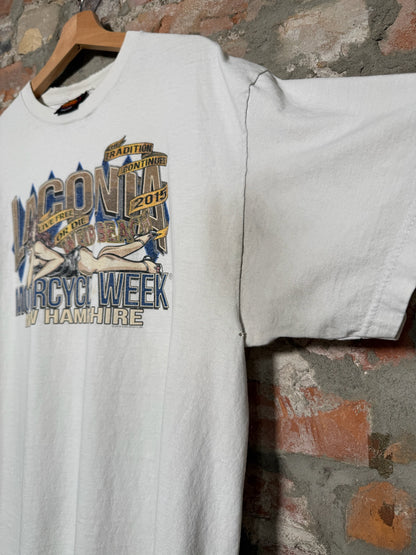 Vtg Taconia Weirs Beach Biker T-Shirt Sz XL