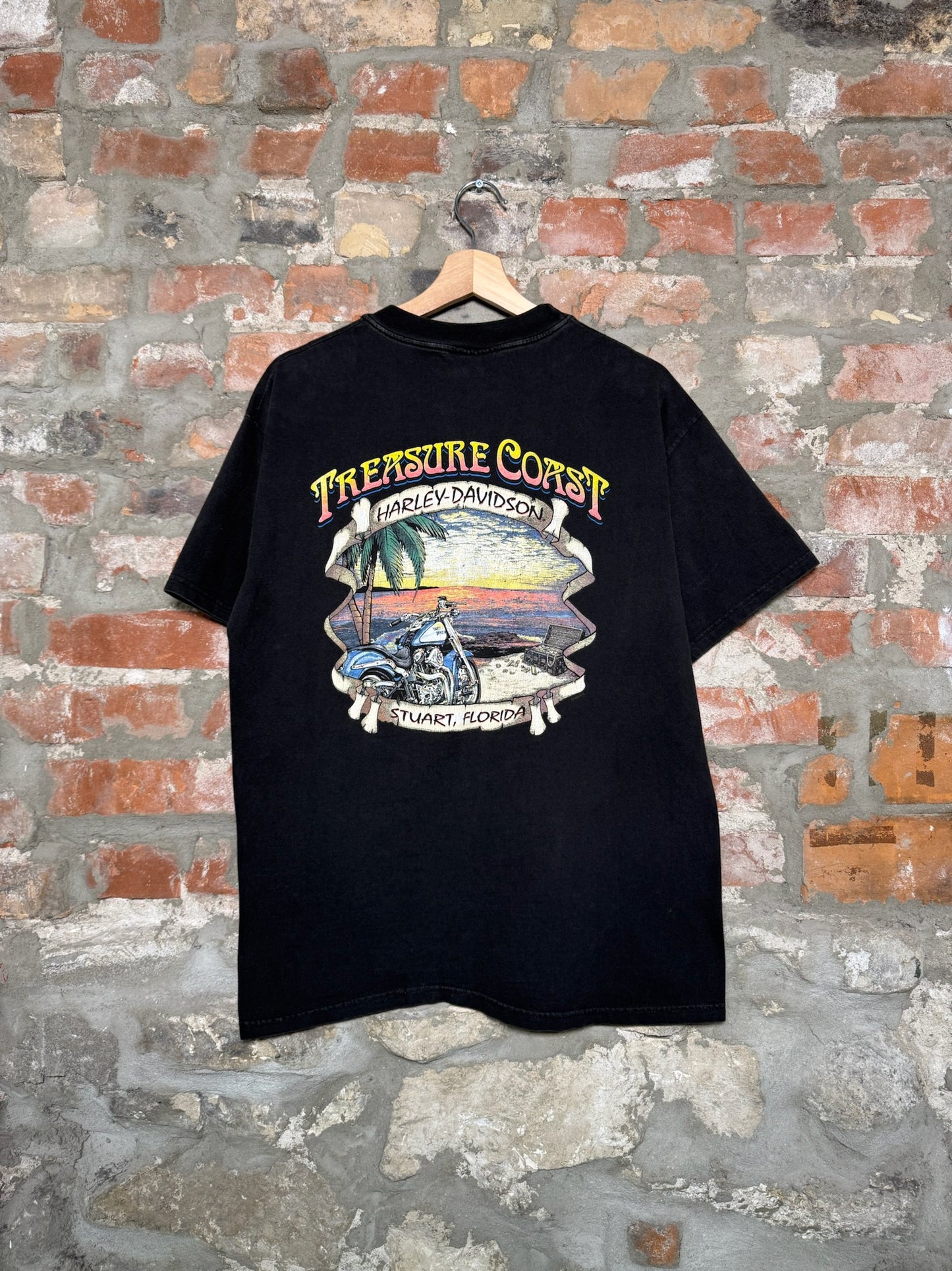 98" Harley Davidson Stewart Florida T-Shirt Sz L