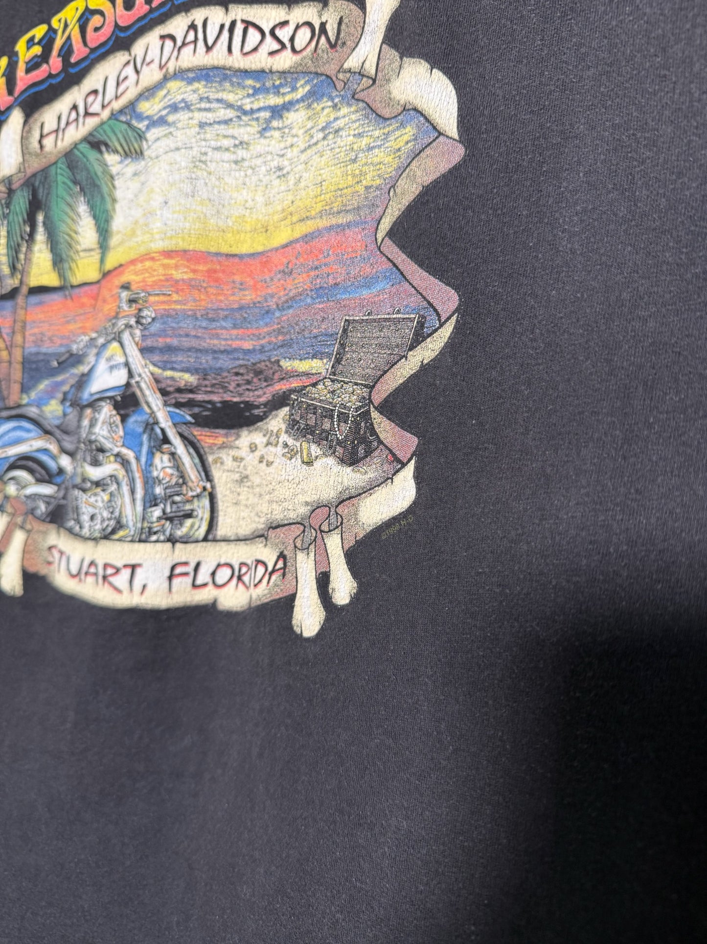 98" Harley Davidson Stewart Florida T-Shirt Sz L