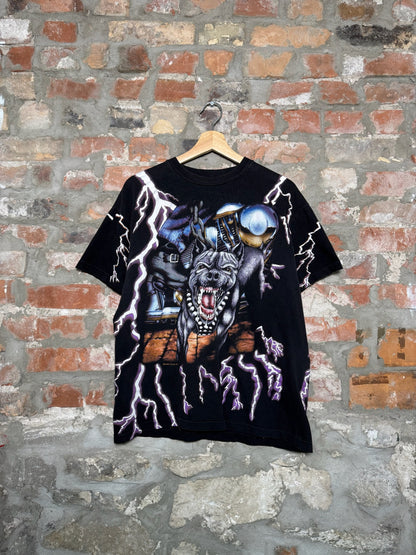 90s American Thunder Pit Bull T-Shirt Sz L