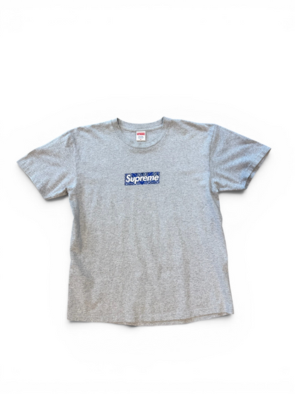 (M) Supreme Bandana Box Logo Grey Tee