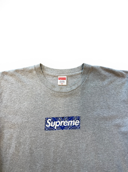(M) Supreme Bandana Box Logo Grey Tee