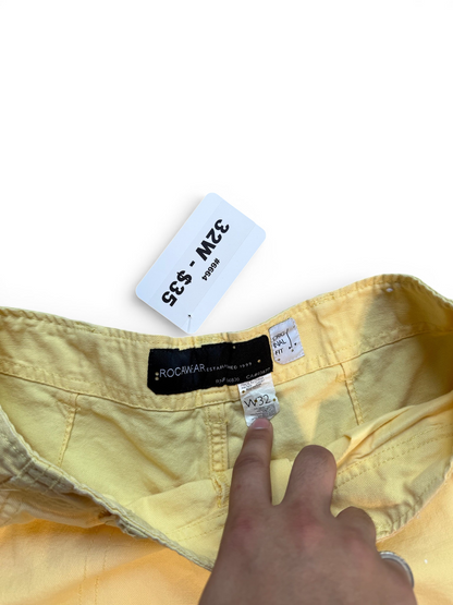 (32W) Y2K Rocawear Yellow Shorts
