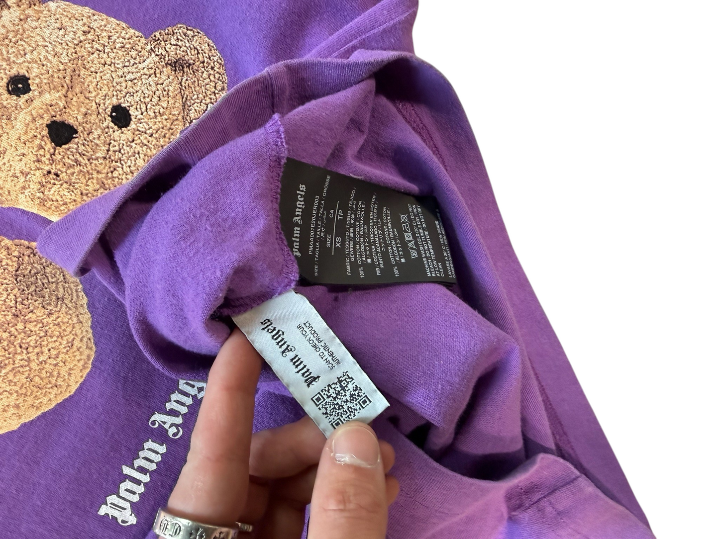 (XS) Palm Angles Teddy Bear Purple Tee