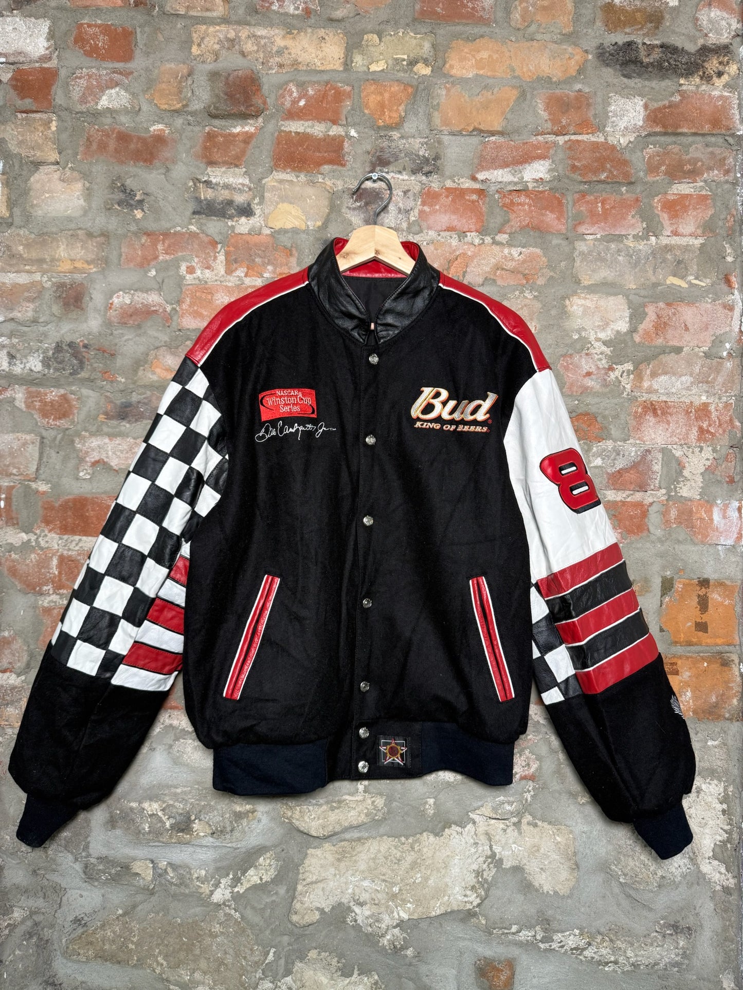 1990s Budweiser Jeff Hamilton NASCAR Racing Jacket Sz L