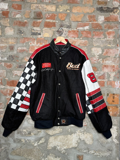 1990s Budweiser Jeff Hamilton NASCAR Racing Jacket Sz L