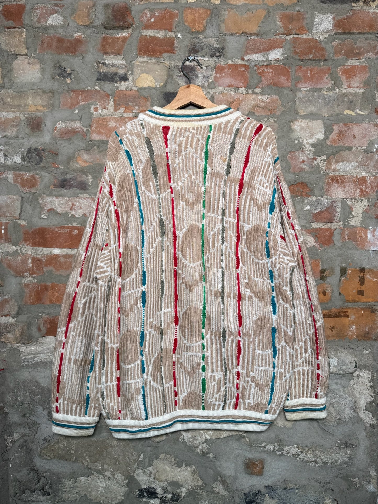 Vtg Coogie 3D Chain Knit Sweater Sz L