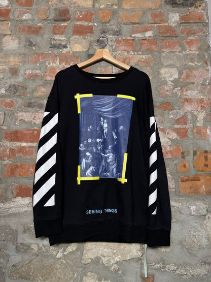 (M) Off White Caravaggio Crewneck Black