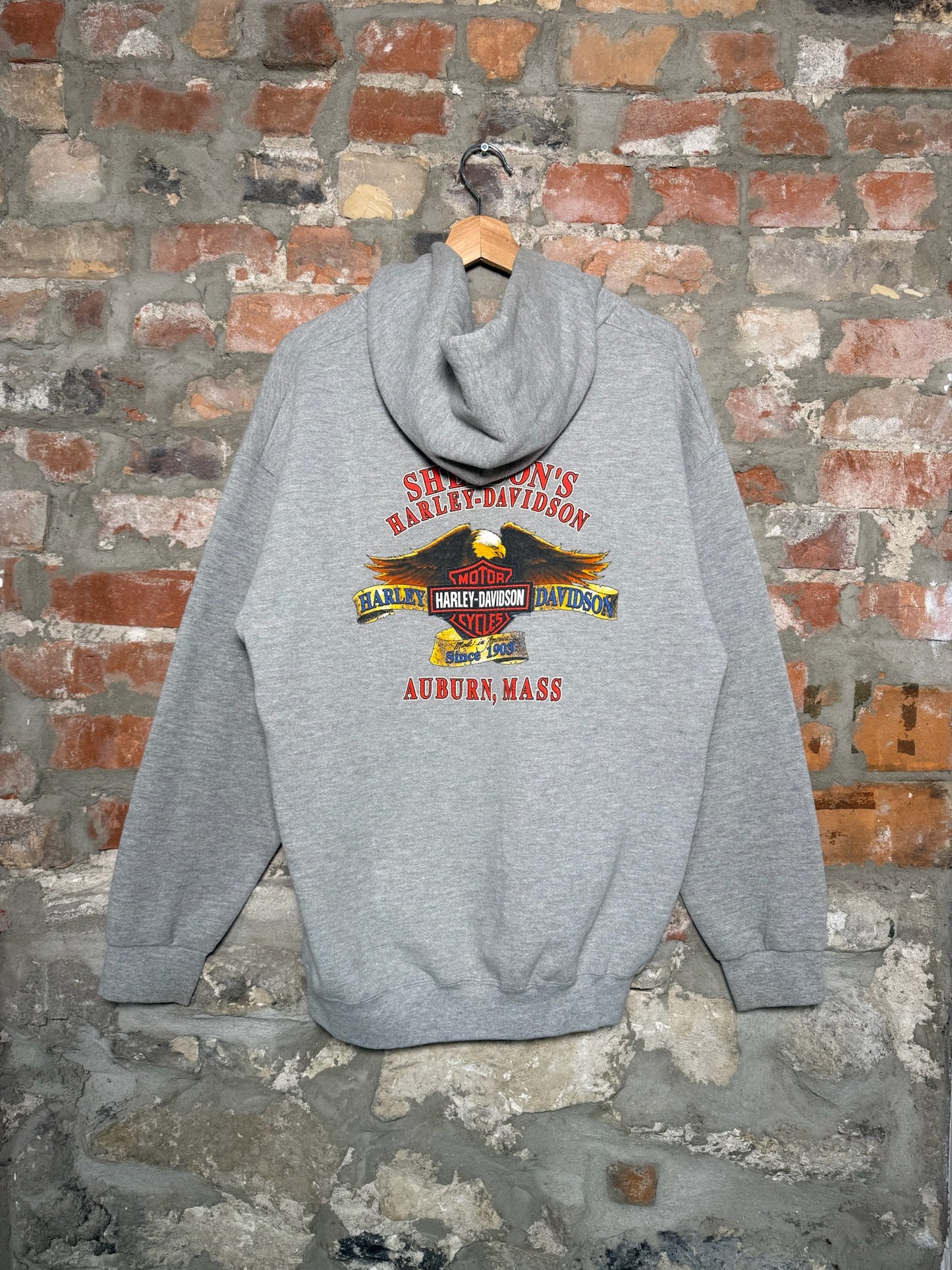 Vtg Harley Davidson Auburn MASS Hoodie Sz L