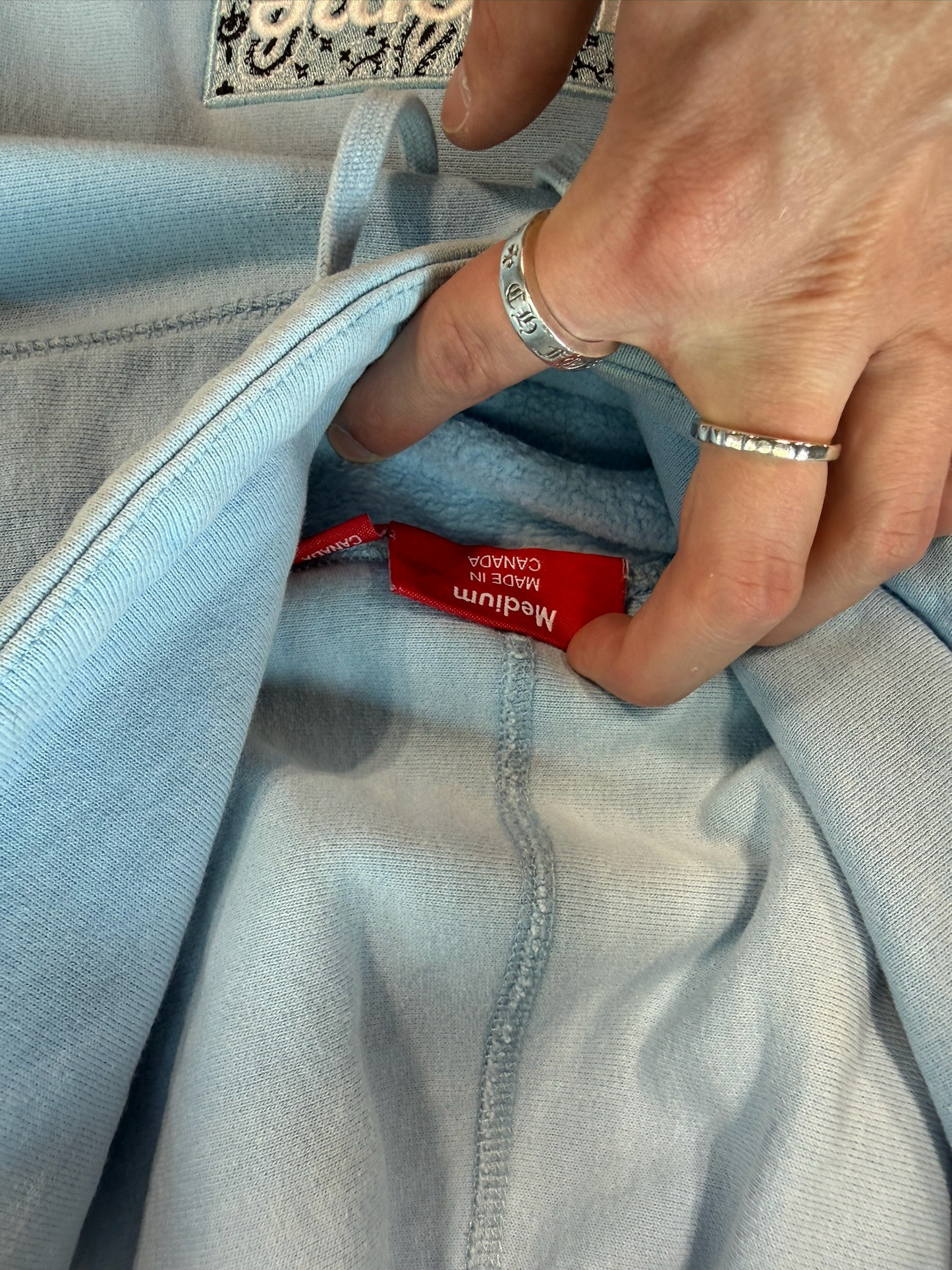 (M) Supreme Baby Blue Box Logo Hoodie