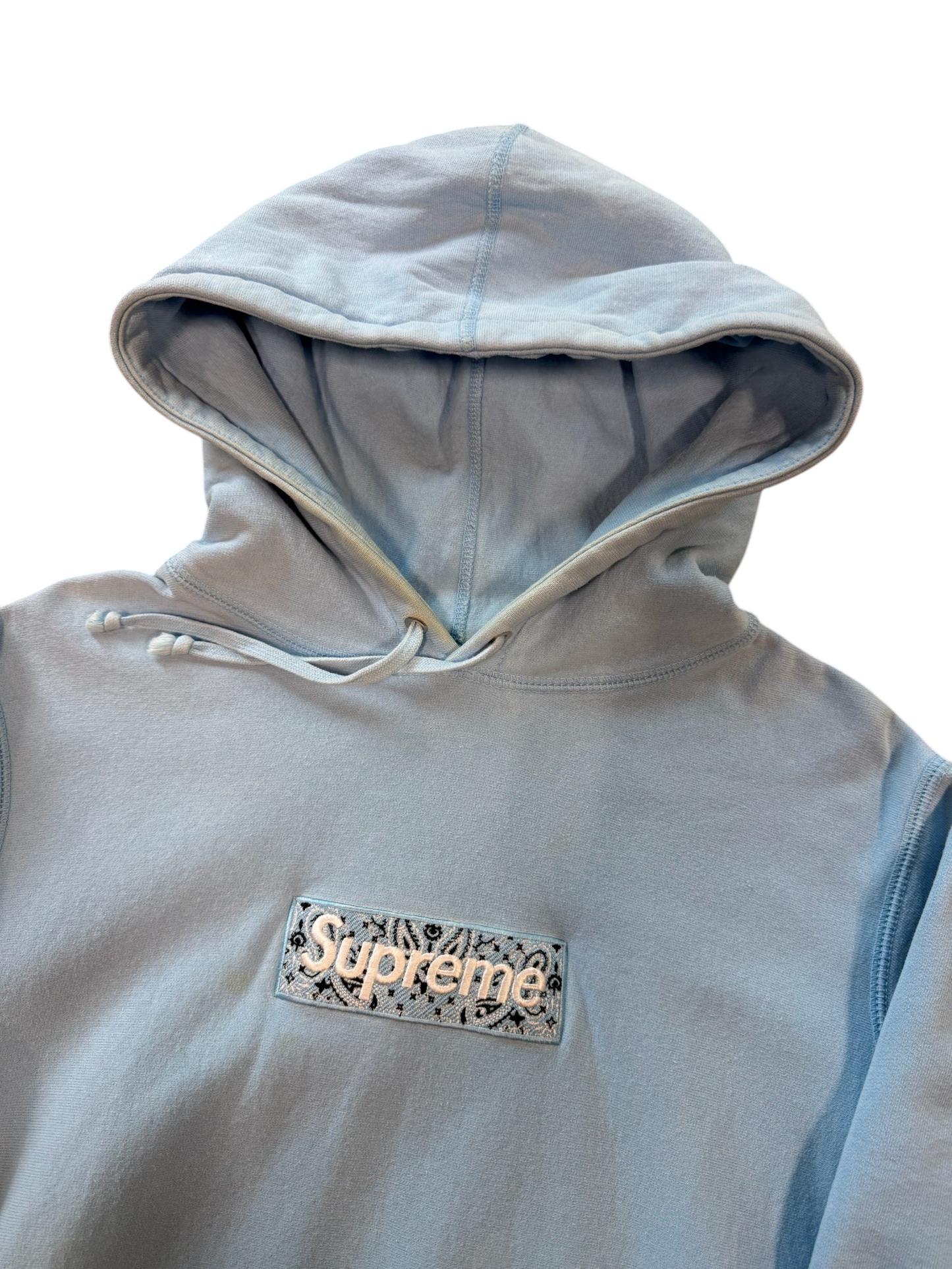 (M) Supreme Baby Blue Box Logo Hoodie