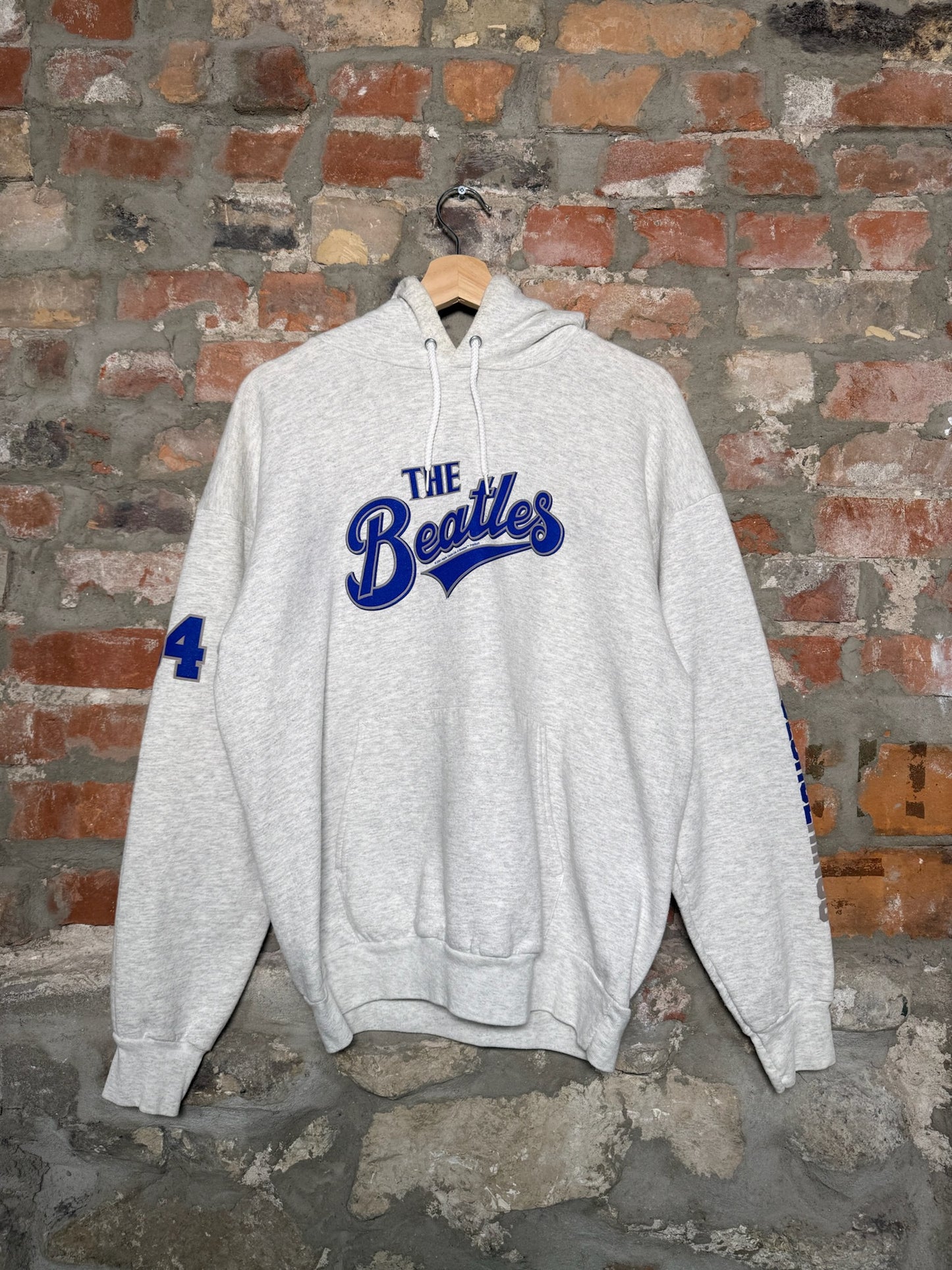 01" The Beatles Members Hoodie Grey Sz L
