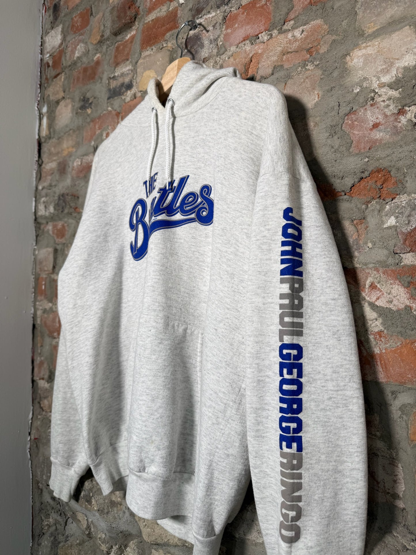 01" The Beatles Members Hoodie Grey Sz L