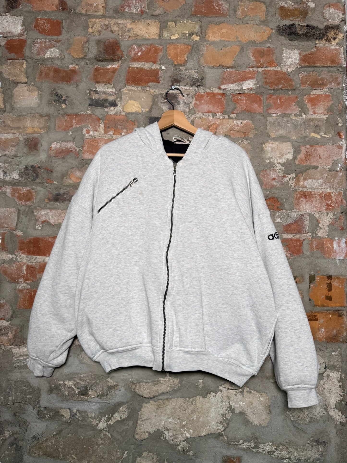 90s Adidas Zip Up Jacket Grey Sz L