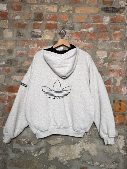 90s Adidas Zip Up Jacket Grey Sz L