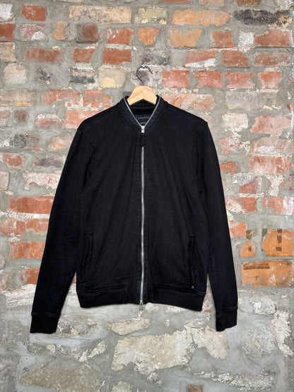 All Saints Full Zip Sweater Black Sz M