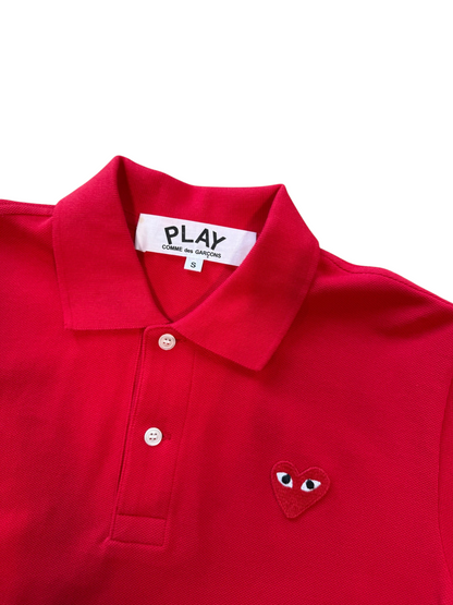 (S) CDG Play Red Polo Shirt