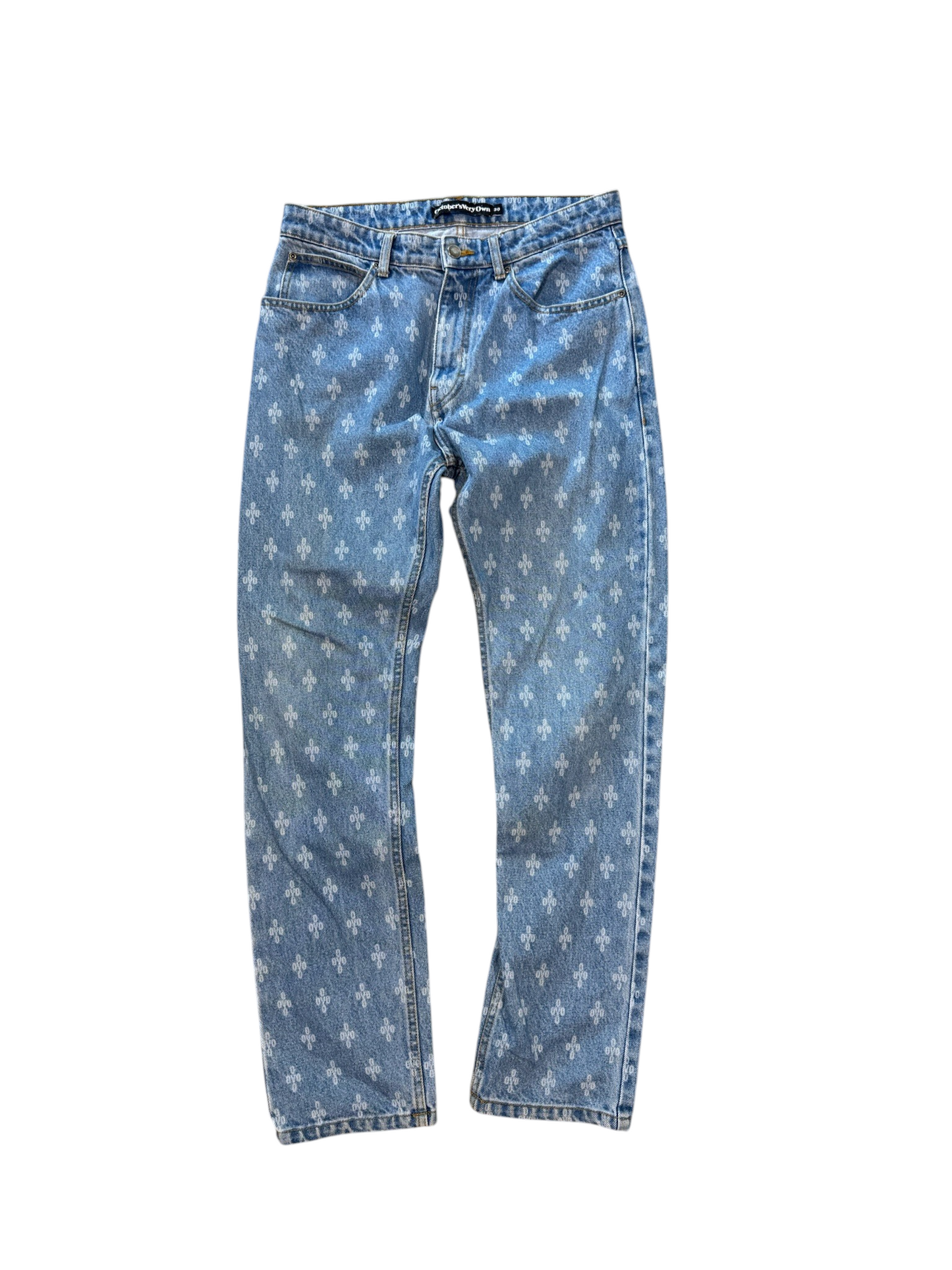 (30W) OVO Classic Monogram Jeans Blue