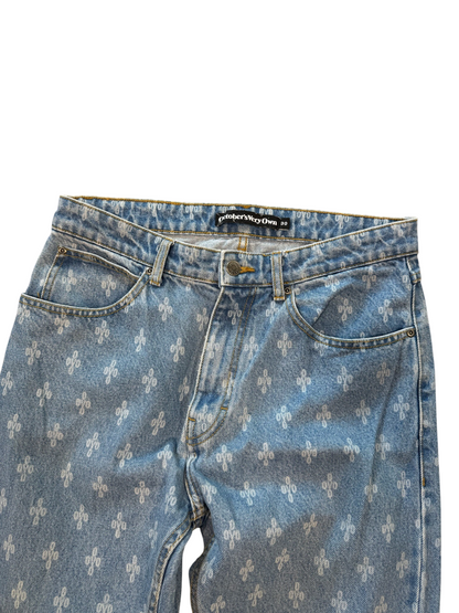(30W) OVO Classic Monogram Jeans Blue