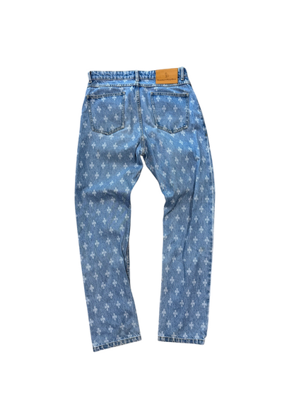 (30W) OVO Classic Monogram Jeans Blue