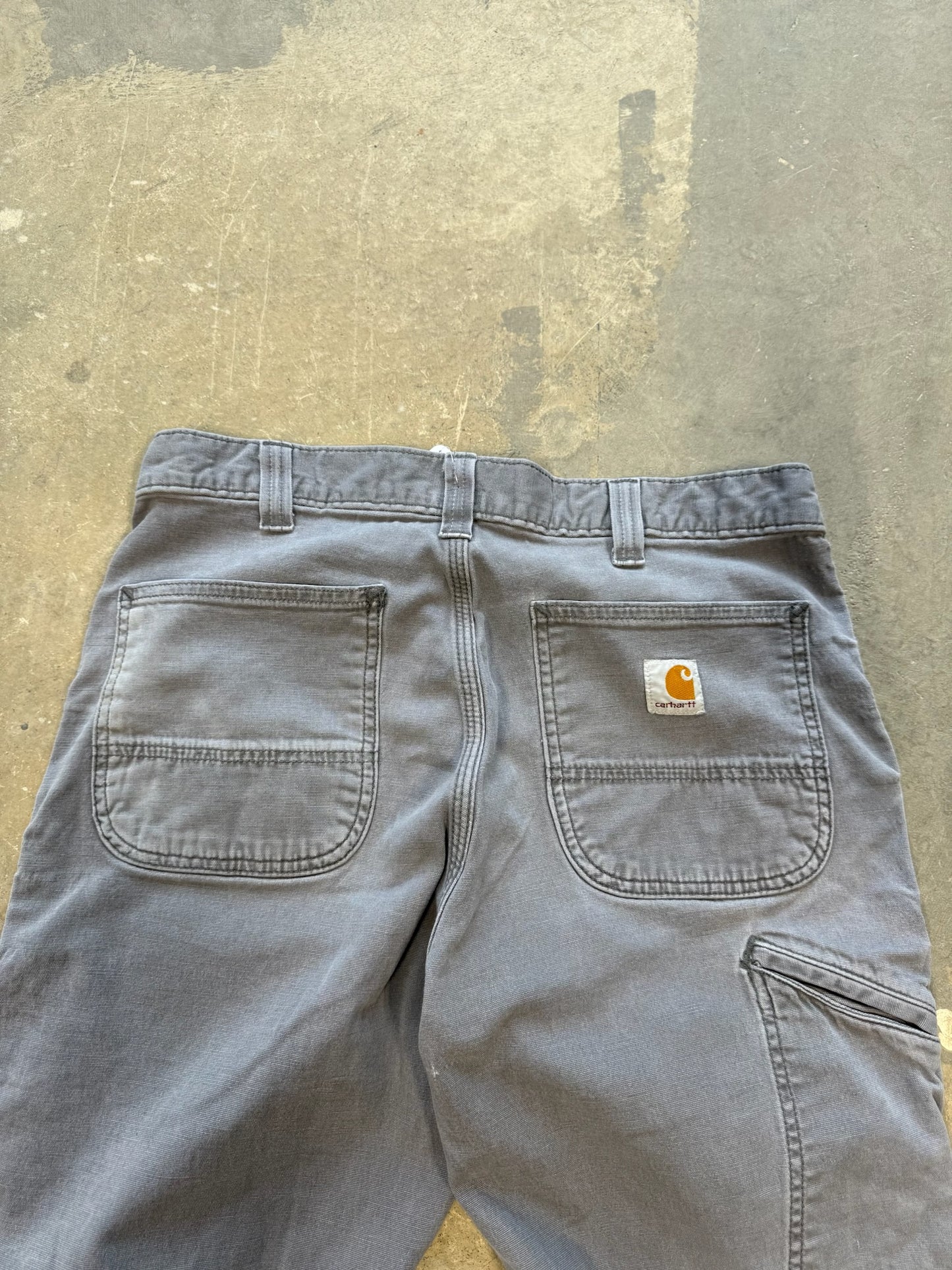 (34 Waist) 00s Carhartt Faded Grey Work Pants