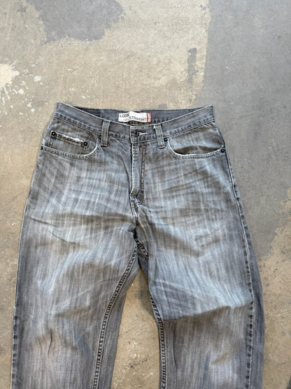 (32 Waist) Vtg Levis 569 Black Washed Jeans