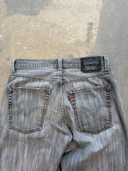 (32 Waist) Vtg Levis 569 Black Washed Jeans