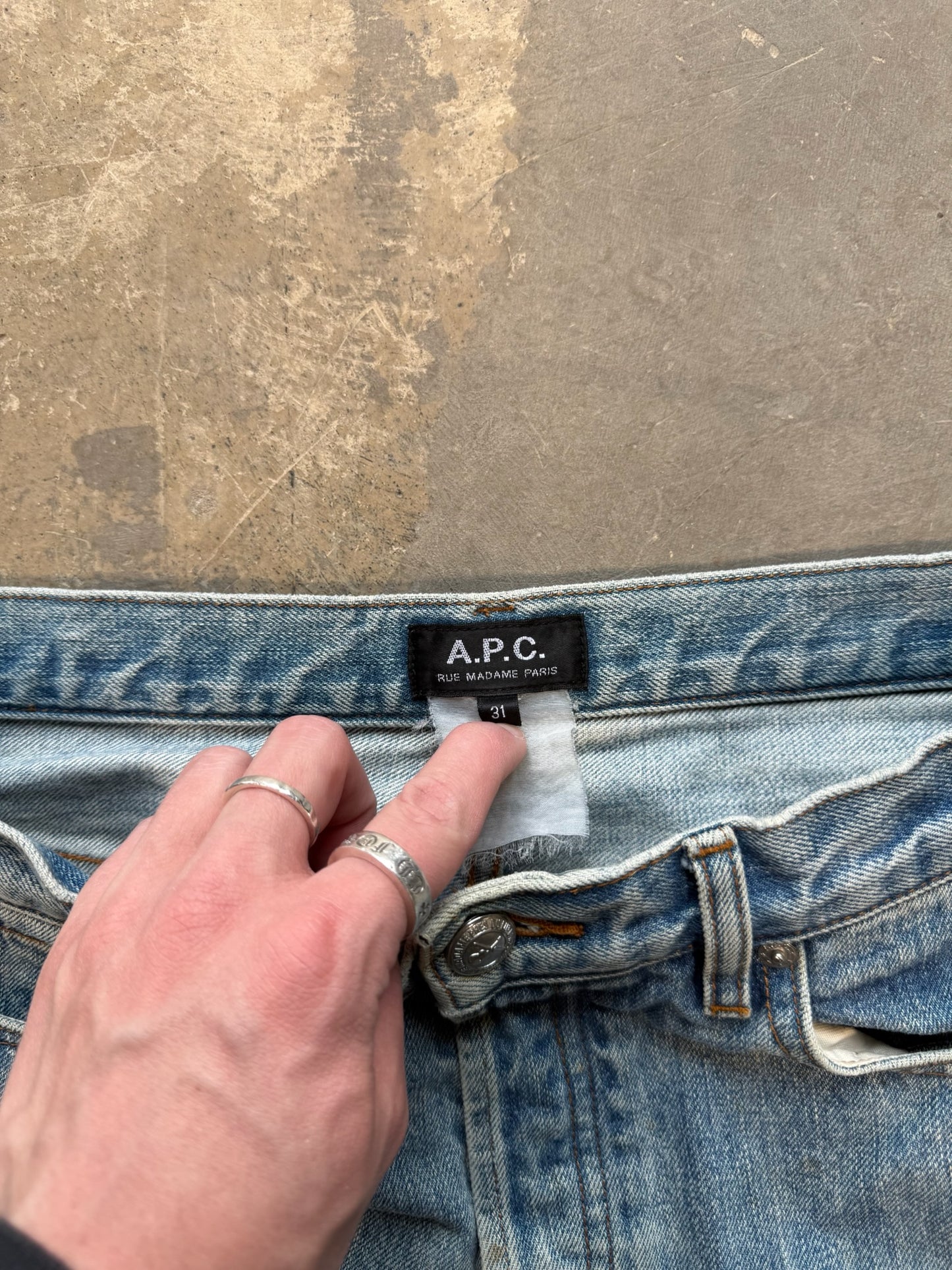 (31 Waist) A.P.C. Rue Madame Paris Washed Jeans