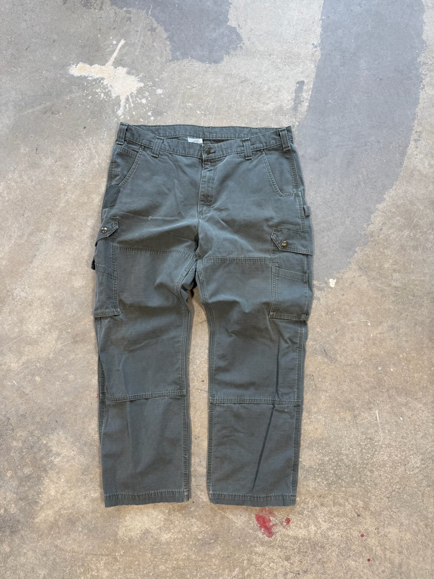 (40 Waist) Vtg Carhartt Green Utility Work Pants
