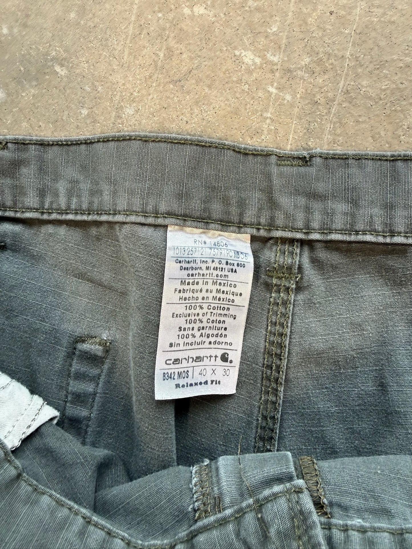 (40 Waist) Vtg Carhartt Green Utility Work Pants