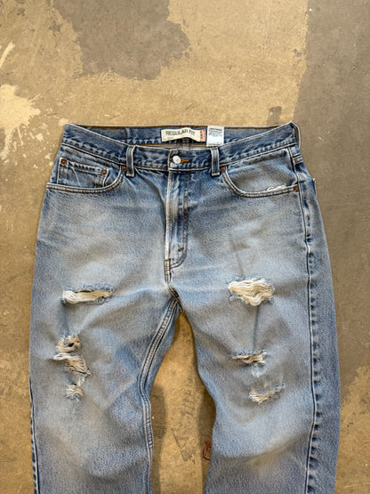 (36 Waist) Vtg Levi's 505 Distressed Jeans