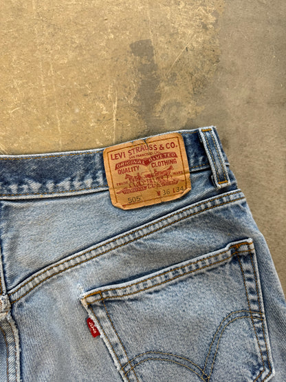 (36 Waist) Vtg Levi's 505 Distressed Jeans