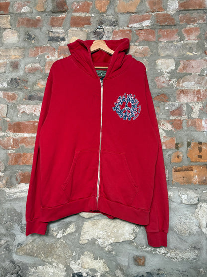 Denim Tears University Zip Up Hoodie Red Sz XL