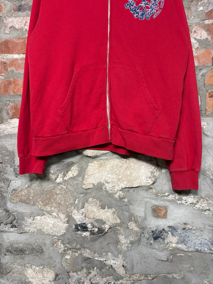 Denim Tears University Zip Up Hoodie Red Sz XL