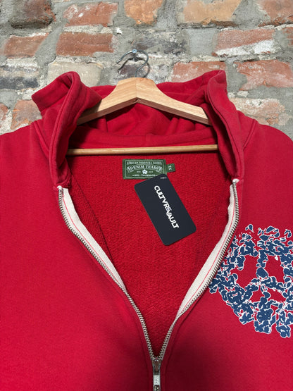 Denim Tears University Zip Up Hoodie Red Sz XL