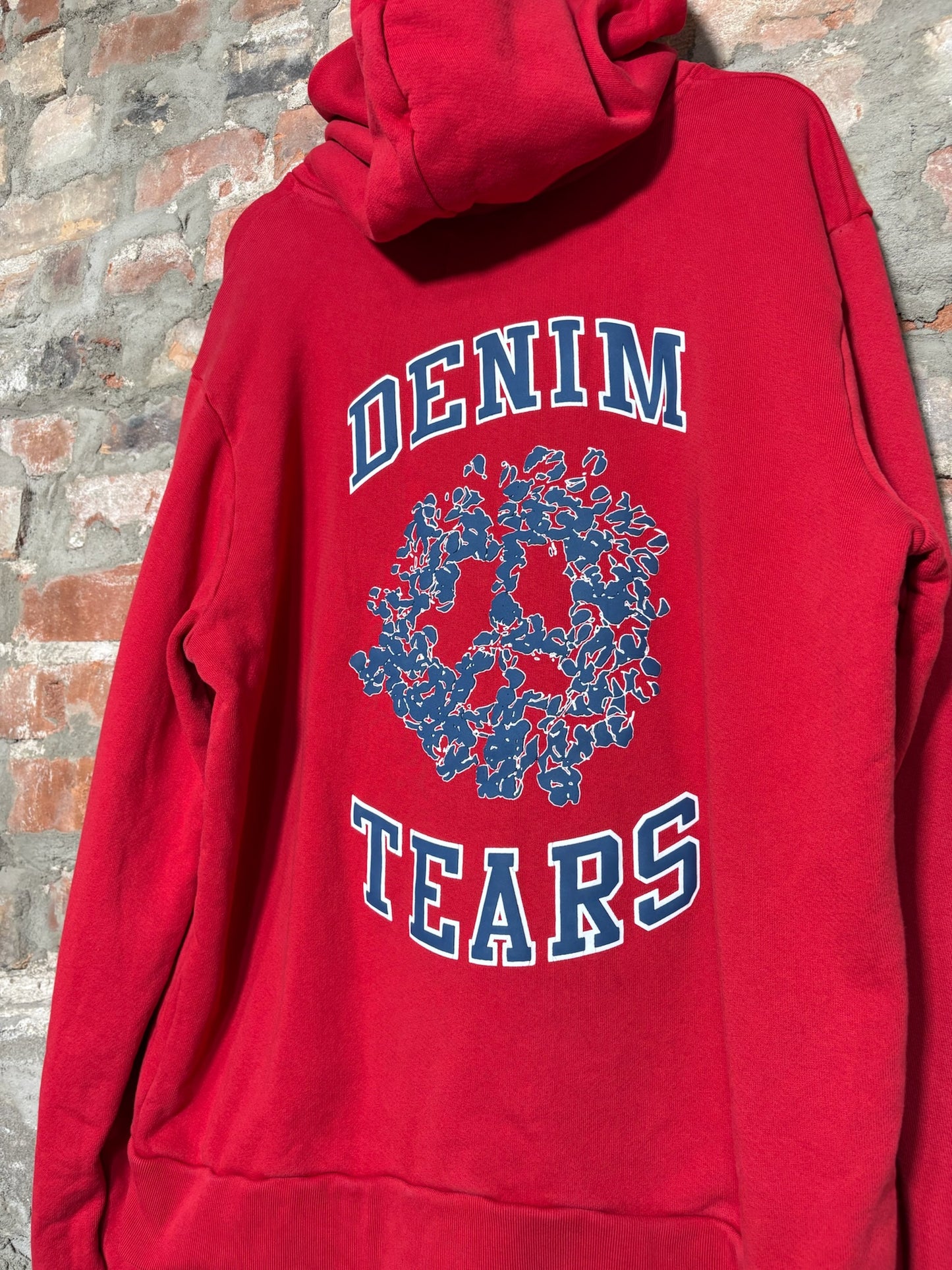 Denim Tears University Zip Up Hoodie Red Sz XL