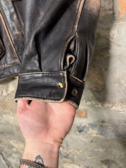 90s Jos. A. Bank Leather Pilot Jacket Sz XL