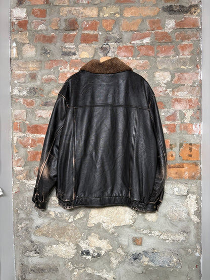 90s Jos. A. Bank Leather Pilot Jacket Sz XL