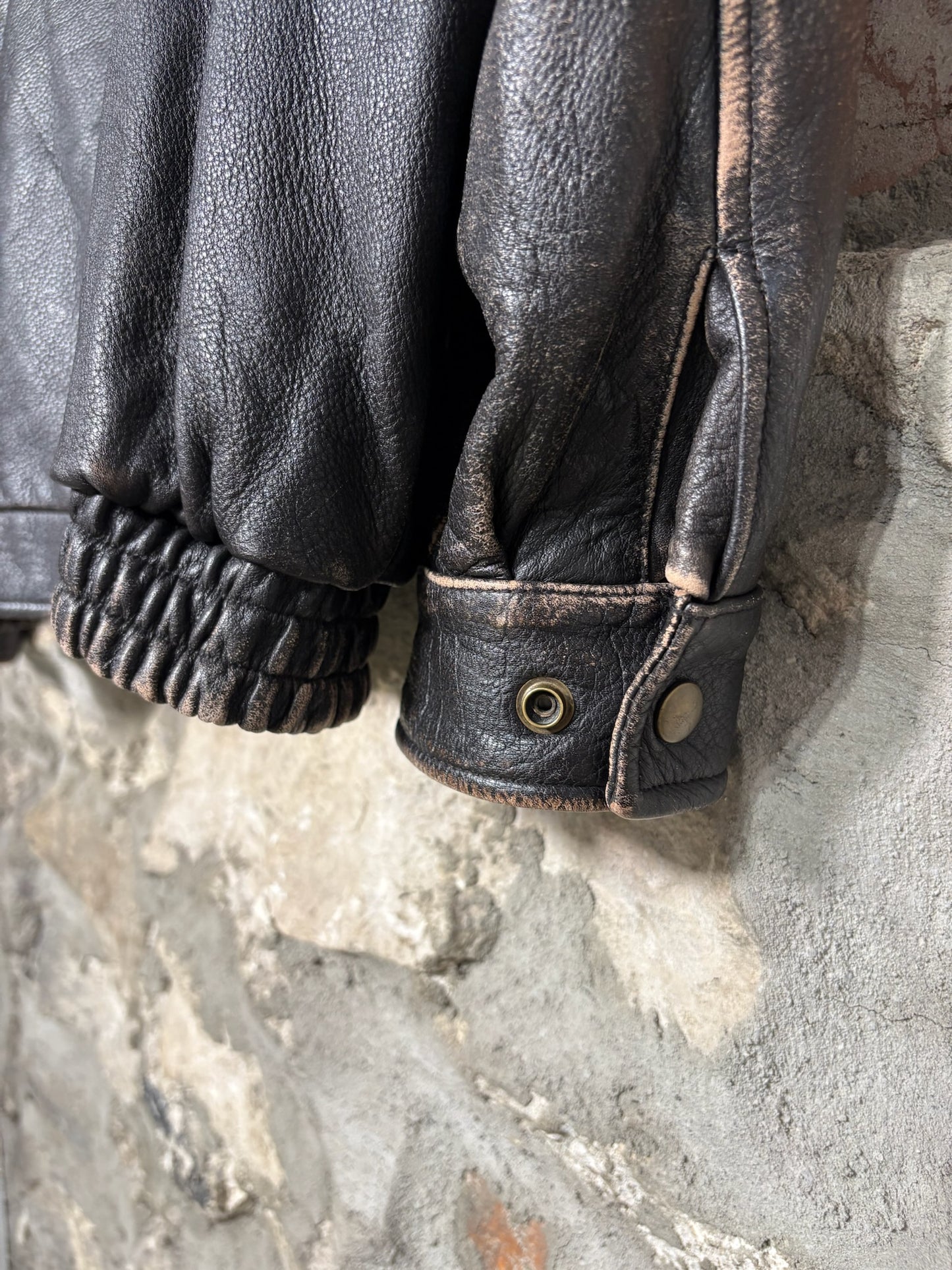 90s Jos. A. Bank Leather Pilot Jacket Sz XL